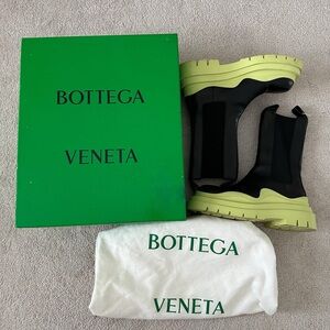 Bottega Veneta Black Boots with Lime Soles Chelsea Boot